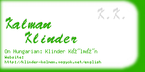 kalman klinder business card